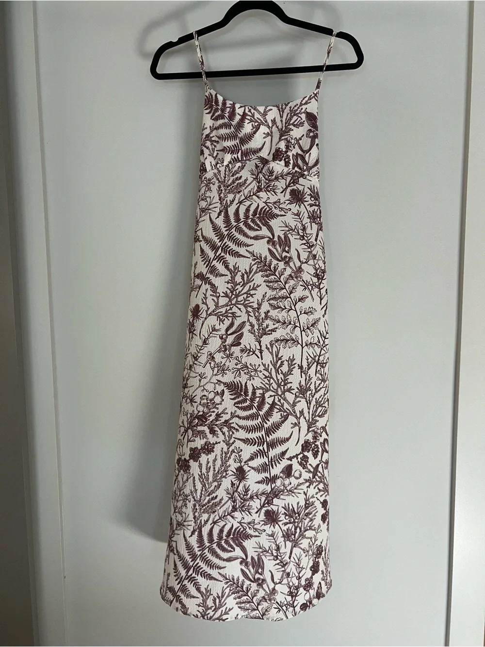 Floral Print Slip Dress in Cream and Brown